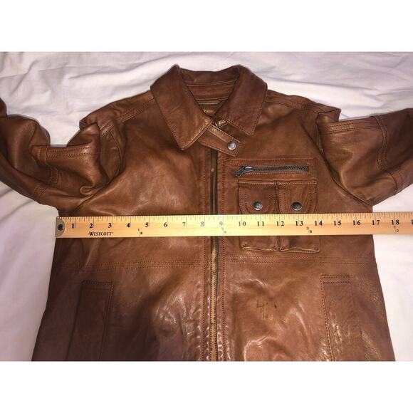 Theory Atara Leather Jacket Size P or XS Brown Moto Trucker Made in Italy Soft - Picture 7 of 14